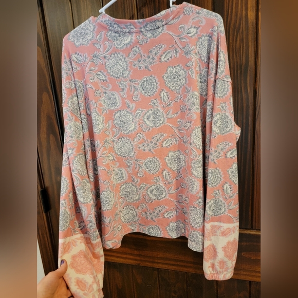 P.J. Salvage Pink and Mint Green Floral Top - Picture 6 of 9